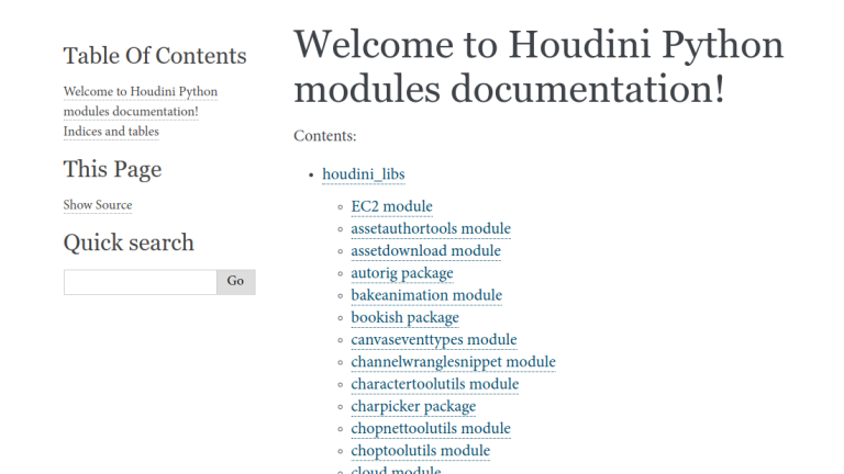 Houdini Python modules documentation